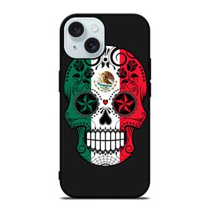 MEXICO SKULL SKELETON FLAG iPhone 15 Case Cover MEXICO SKULL SKELETON FLAG iPhone 15 Case Cover
