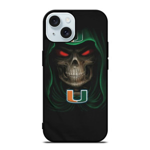 MIAMI HURRICANES SKULL iPhone 15  Case Cover