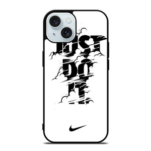 NIKE LOGO JUST DO IT GLITCH BLACK iPhone 15  Case Cover
