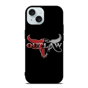 OUTLAW LOGO RED SILVER METAL iPhone 15  Case Cover