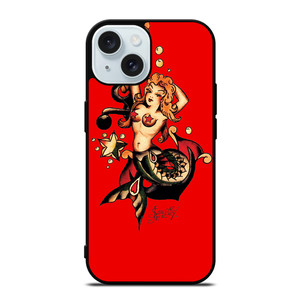 SAILOR JERRY MERMAID TATTOO iPhone 15 Case Cover SAILOR JERRY MERMAID TATTOO iPhone 15 Case Cover