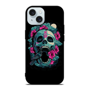 SKULL ROSE VIOLET ARTWORK iPhone 15  Case Cover SKULL ROSE VIOLET ARTWORK iPhone 15  Case Cover