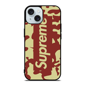 SUPREME RED CREAM LOGO iPhone 15  Case Cover