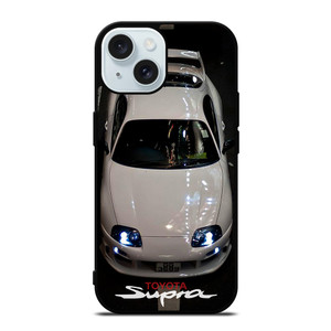 TOYOTA SUPRA WHITE CAR iPhone 15 Case Cover TOYOTA SUPRA WHITE CAR iPhone 15 Case Cover