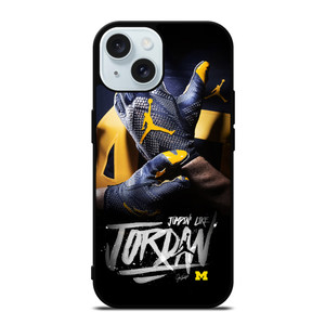 UNIVERSITY OF MICHIGAN AIR JORDAN iPhone 15  Case Cover