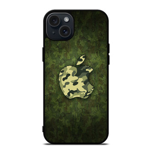 APPLE LOGO CAMO GREEN iPhone 15 Plus Case APPLE LOGO CAMO GREEN iPhone 15 Plus Case