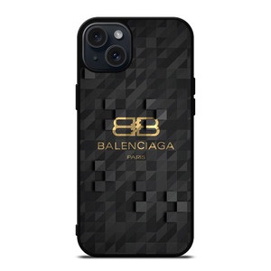 BALENCIAGA BLACK CUBE LOGO iPhone 15 Plus Case
