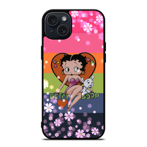 BETTY BOOP PINK FLOWER iPhone 15 Plus Case BETTY BOOP PINK FLOWER iPhone 15 Plus Case
