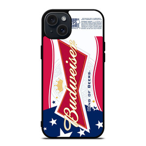 BUDWEISER AMERICAN FLAG LOGO iPhone 15 Plus Case BUDWEISER AMERICAN FLAG LOGO iPhone 15 Plus Case