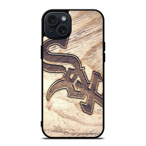 CHICAGO WHITE SOX WOODEN LOGO iPhone 15 Plus Case CHICAGO WHITE SOX WOODEN LOGO iPhone 15 Plus Case