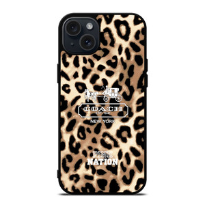 COACH NEW YORK PINK NATION LEPOARD iPhone 15 Plus Case COACH NEW YORK PINK NATION LEPOARD iPhone 15 Plus Case