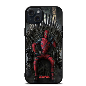 DEADPOOL THRONE MARVEL SUPERHERO iPhone 15 Plus Case
