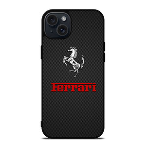 FERRARI LOGO RED CARBON iPhone 15 Plus Case