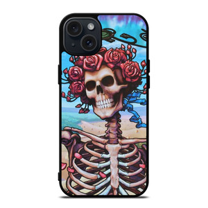 GRATEFUL DEAD SKULL BLUE LIGHT iPhone 15 Plus Case GRATEFUL DEAD SKULL BLUE LIGHT iPhone 15 Plus Case