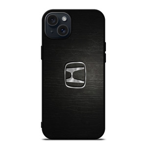 HONDA CHROME LOGO LEATHER iPhone 15 Plus Case HONDA CHROME LOGO LEATHER iPhone 15 Plus Case
