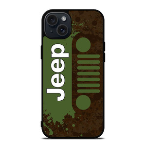 JEEP WRANGLER LOGO GREEN iPhone 15 Plus Case JEEP WRANGLER LOGO GREEN iPhone 15 Plus Case