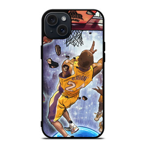 LA LAKERS KOBE BRYANT JUMP ART iPhone 15 Plus Case LA LAKERS KOBE BRYANT JUMP ART iPhone 15 Plus Case