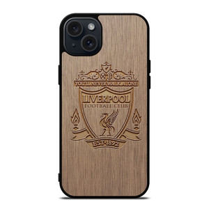 LIVERPOOL FC FOOTBALL CLUB WOODEN LOGO iPhone 15 Plus Case
