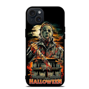 MICHAEL MYERS FACE HALLOWEEN HORROR CARTOON iPhone 15 Plus Case MICHAEL MYERS FACE HALLOWEEN HORROR CARTOON iPhone 15 Plus Case