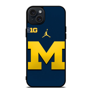 MICHIGAN WOLVERINES BLUE LOGO iPhone 15 Plus Case MICHIGAN WOLVERINES BLUE LOGO iPhone 15 Plus Case