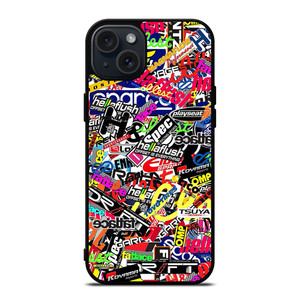MOTOCROSS MX STICKER BOMB iPhone 15 Plus Case MOTOCROSS MX STICKER BOMB iPhone 15 Plus Case