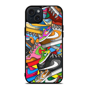 NIKE SHOES ART COLLAGE iPhone 15 Plus Case NIKE SHOES ART COLLAGE iPhone 15 Plus Case