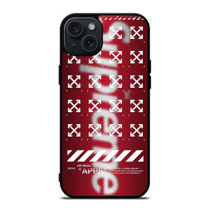OFF WHITE X SUPREME LOGO BLUR iPhone 15 Plus Case OFF WHITE X SUPREME LOGO BLUR iPhone 15 Plus Case