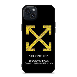 OFF WHITE YELLOW LOGO X APPLE iPhone 15 Plus Case