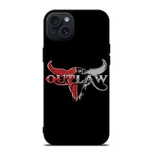 OUTLAW LOGO RED SILVER METAL iPhone 15 Plus Case