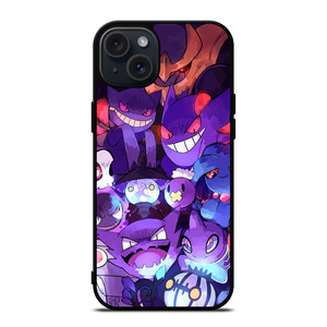 POKEMON GASTLY HAUNTER GENGAR ART GO iPhone 15 Plus Case POKEMON GASTLY HAUNTER GENGAR ART GO iPhone 15 Plus Case