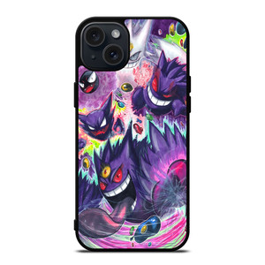 POKEMON GASTLY HAUNTER GENGAR ART iPhone 15 Plus Case POKEMON GASTLY HAUNTER GENGAR ART iPhone 15 Plus Case