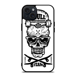 SKULL SKATEBOARD TEAM LOGO iPhone 15 Plus Case