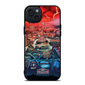STRANGER THINGS WELCOME TO HAWKINS CARTOON iPhone 15 Plus Case