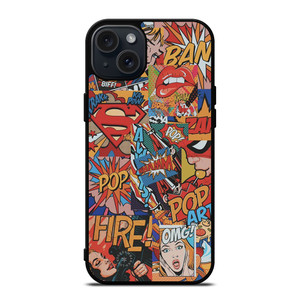 SUPERMAN POP ART COMIC iPhone 15 Plus Case SUPERMAN POP ART COMIC iPhone 15 Plus Case