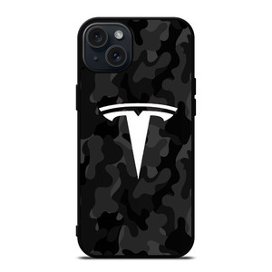 TESLA MOTORS LOGO CAMO iPhone 15 Plus Case TESLA MOTORS LOGO CAMO iPhone 15 Plus Case