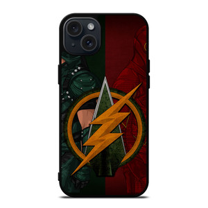 THE FLASH GREEN ARROW LOGO DC iPhone 15 Plus Case THE FLASH GREEN ARROW LOGO DC iPhone 15 Plus Case