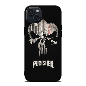 THE PUNISHER SKULL PAPER EFFECT ARTWORK iPhone 15 Plus Case THE PUNISHER SKULL PAPER EFFECT ARTWORK iPhone 15 Plus Case