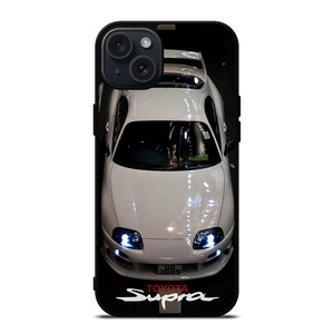 TOYOTA SUPRA WHITE CAR iPhone 15 Plus Case