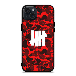 UNDEFEATED BAPE CAMO RED iPhone 15 Plus Case UNDEFEATED BAPE CAMO RED iPhone 15 Plus Case