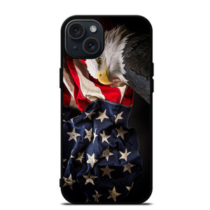 USA PATRIOTIC EAGLE FLAG 2 iPhone 15 Plus Case