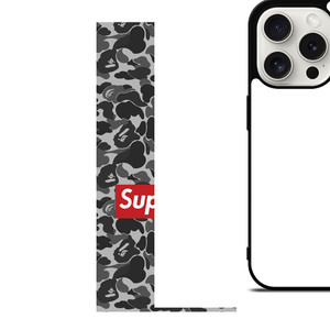 CAMO BAPE SUPREME GREY iPhone 15 Pro Case