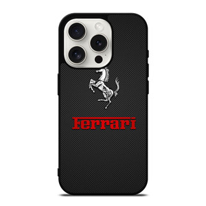 FERRARI LOGO RED CARBON iPhone 15 Pro Case