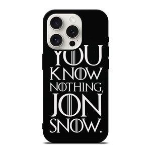GAME OF THRONES KNOW NOTHING JON SNOW black rubber iPhone 15 Pro Case