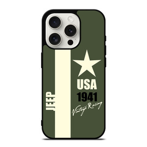 JEEP VINTAGE RACING USA iPhone 15 Pro Case JEEP VINTAGE RACING USA iPhone 15 Pro Case