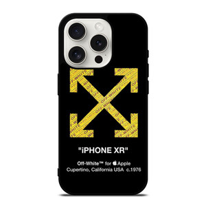 OFF WHITE YELLOW LOGO X APPLE iPhone 15 Pro Case