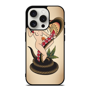 SNAKE CHAMER SAILOR JERRY TATTOO iPhone 15 Pro Case SNAKE CHAMER SAILOR JERRY TATTOO iPhone 15 Pro Case
