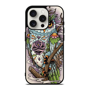 SUGAR SKULL OWL TATTO LOGO iPhone 15 Pro Case SUGAR SKULL OWL TATTO LOGO iPhone 15 Pro Case
