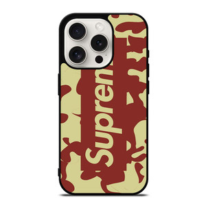 SUPREME RED CREAM LOGO iPhone 15 Pro Case SUPREME RED CREAM LOGO iPhone 15 Pro Case