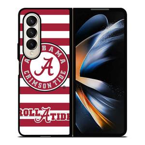 ALABAMA CRIMSON TIDE ROLL A TIDE STRIPE LOGO Samsung Galaxy Z Fold 4 Case Cover