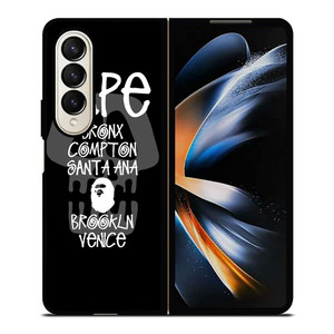 BAPE BLACK SKULL STUSSY Samsung Galaxy Z Fold 4 Case Cover BAPE BLACK SKULL STUSSY Samsung Galaxy Z Fold 4 Case Cover
